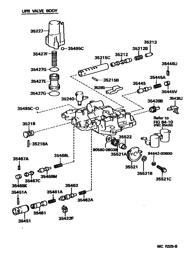 Toyota CAMRY 阀体和滤油网(ATM) EPC diagram — MCR325B