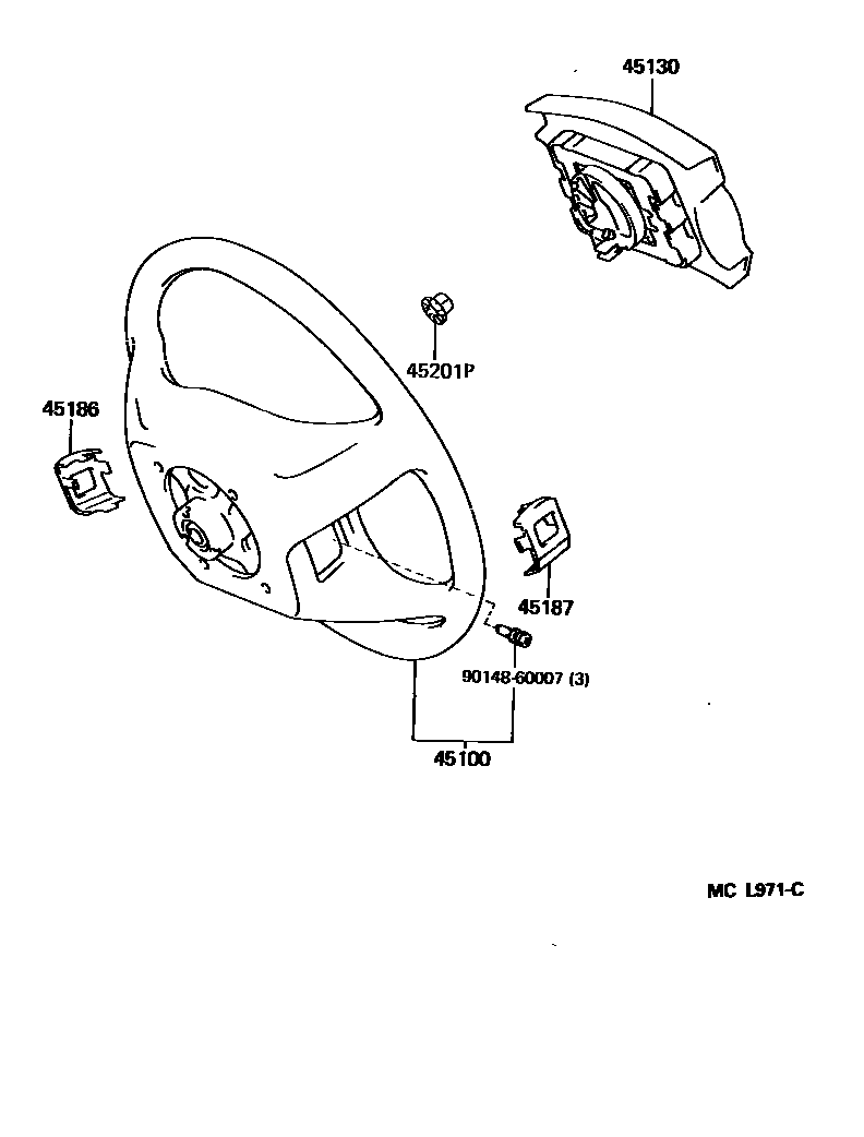 Toyota CAMRY Steering Wheel EPC diagram — MCL971C