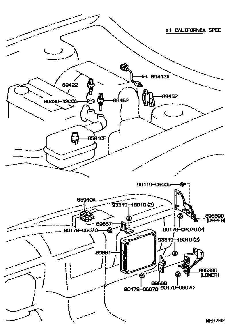 Toyota CAMRY 电子燃油喷射系统 EPC diagram — MER792
