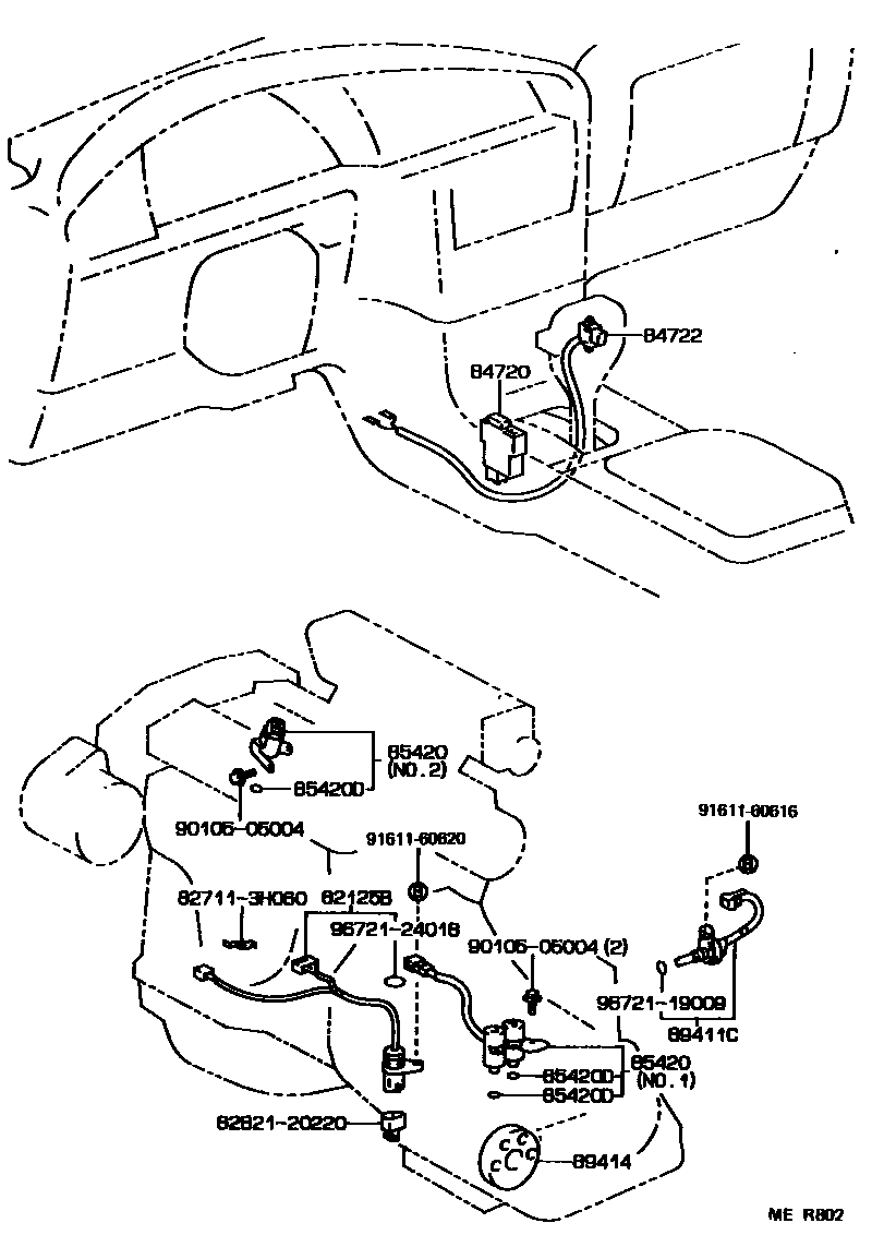 Toyota CAMRY 超速档和电子控制变速器 EPC diagram — MER802