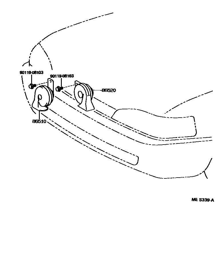 Toyota CAMRY 喇叭 EPC diagram — MES339A