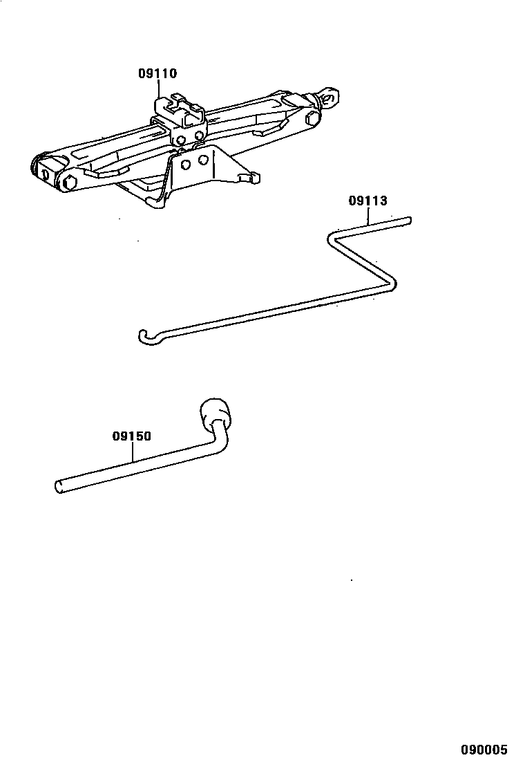 Toyota CAMRY Standard Tools EPC diagram — 090005