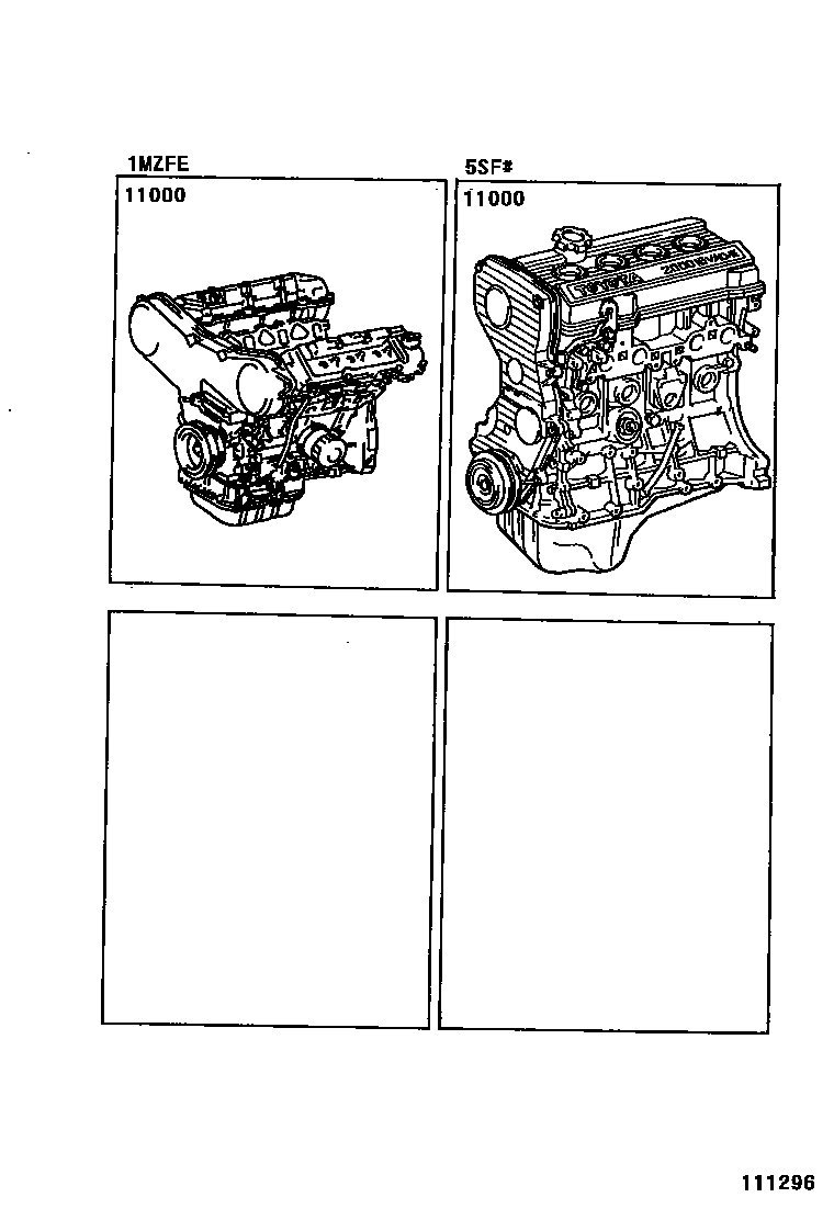 Toyota CAMRY Partial Engine Assembly EPC diagram — 111296