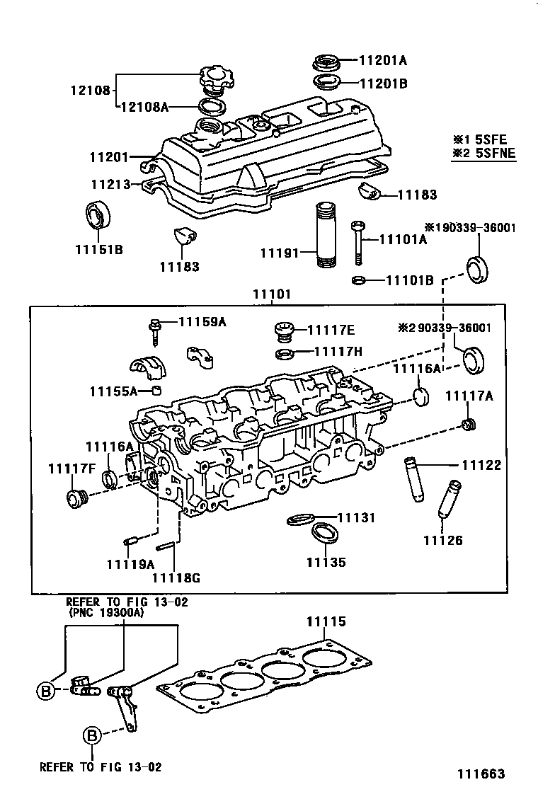 Toyota CAMRY Cylinder Head EPC diagram — 111663