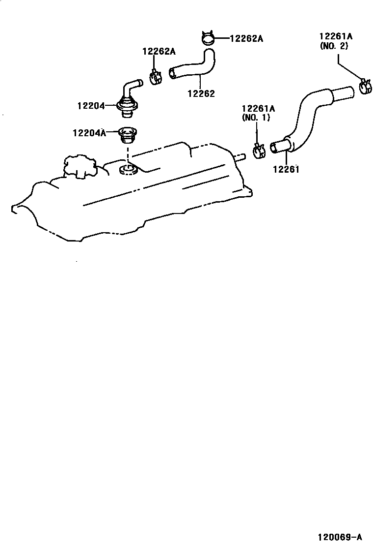 Toyota CAMRY Ventilation Hose EPC diagram — 120069A