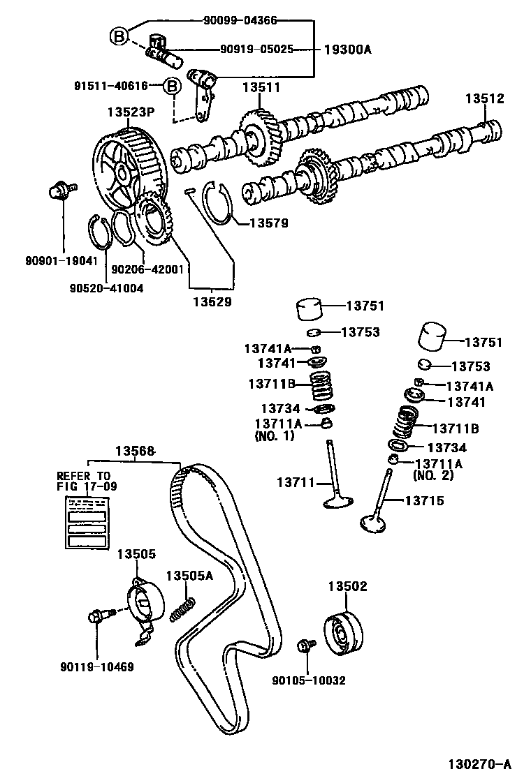 Toyota CAMRY Camshaft & Valve EPC diagram — 130270A