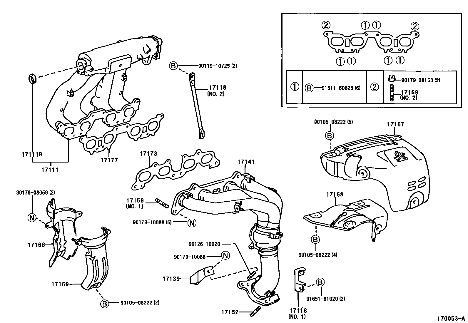 Toyota CAMRY Manifold EPC diagram — 170053A