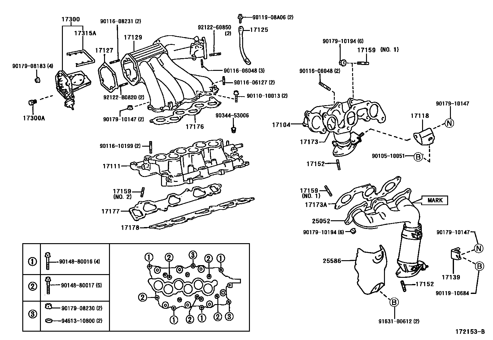 Toyota CAMRY Manifold EPC diagram — 172153B