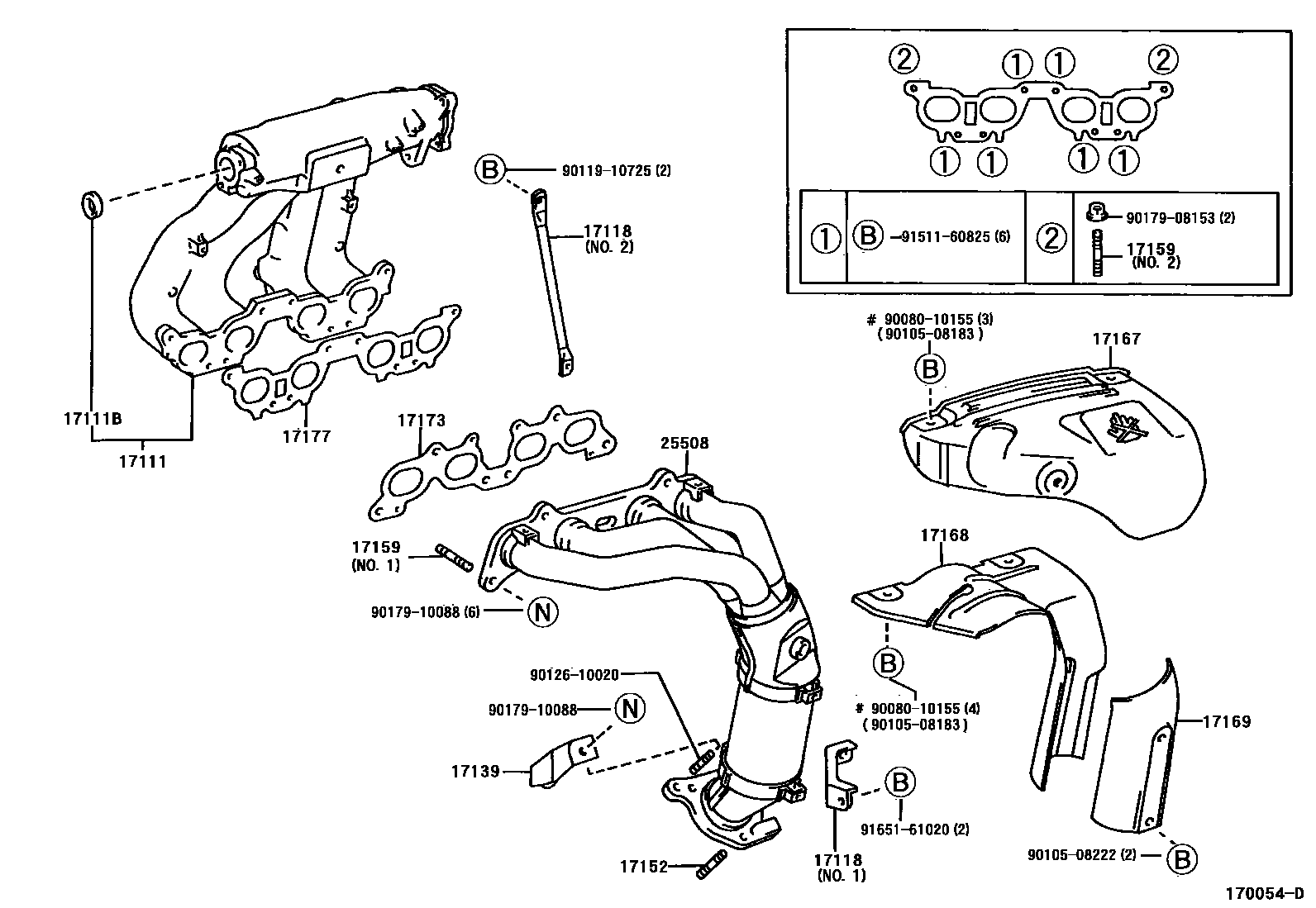 Toyota CAMRY Manifold EPC diagram — 172607