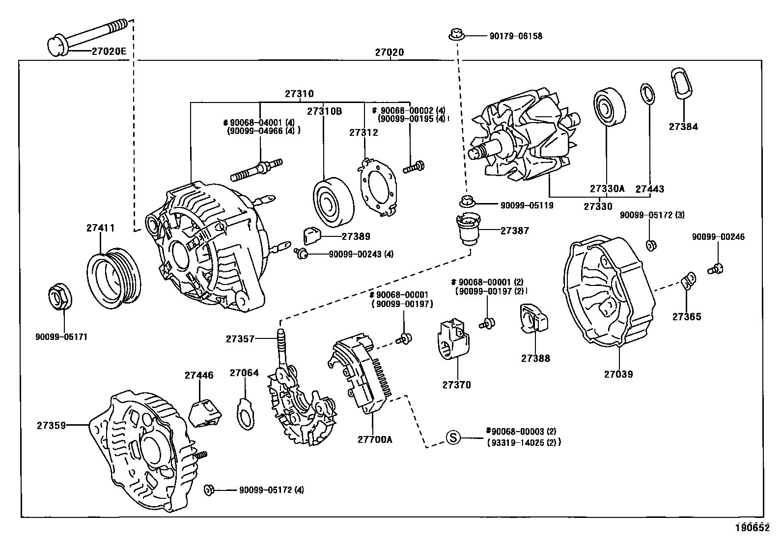 Toyota CAMRY Alternator EPC diagram — 190652