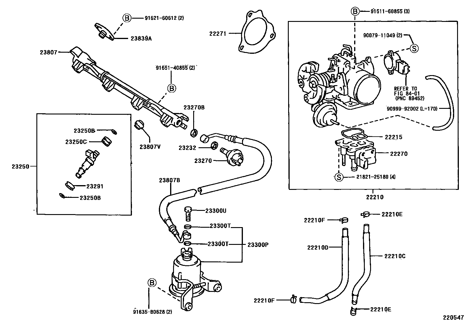 Toyota CAMRY 燃油喷射系统 EPC diagram — 220547