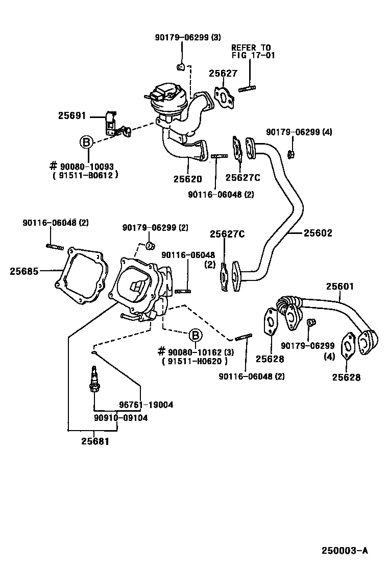 Toyota CAMRY 废气再循环系统 EPC diagram — 250003A