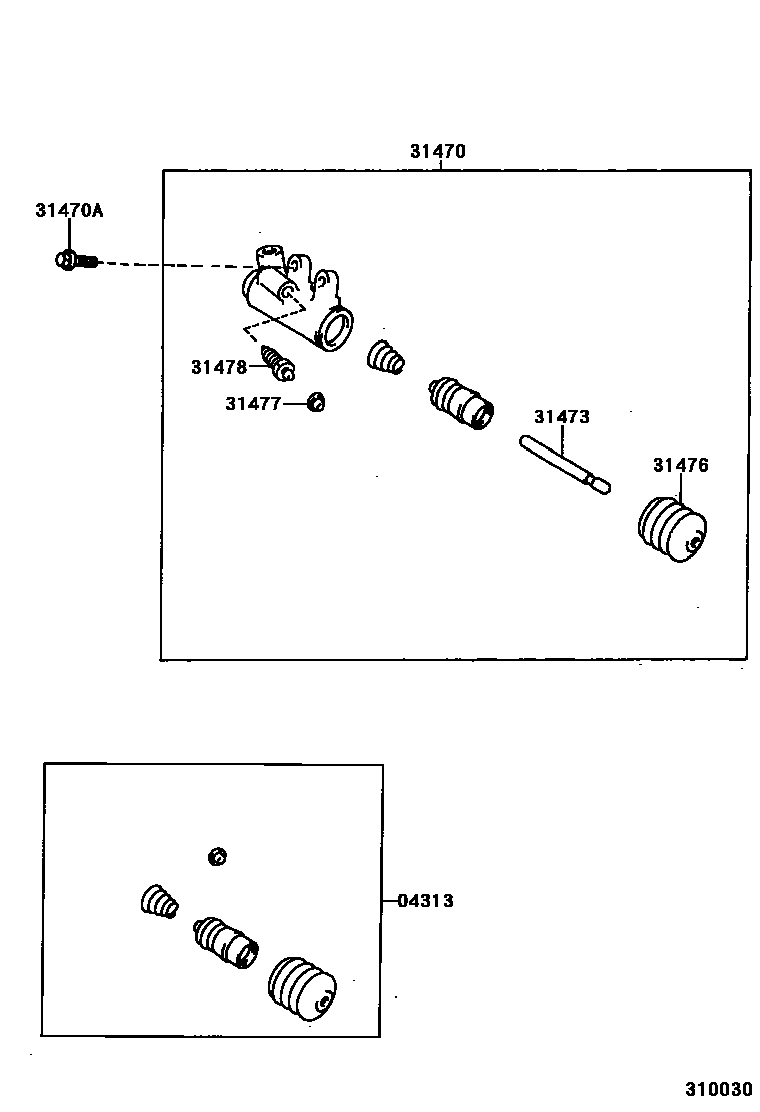 Toyota CAMRY 离合器分离缸 EPC diagram — 310030