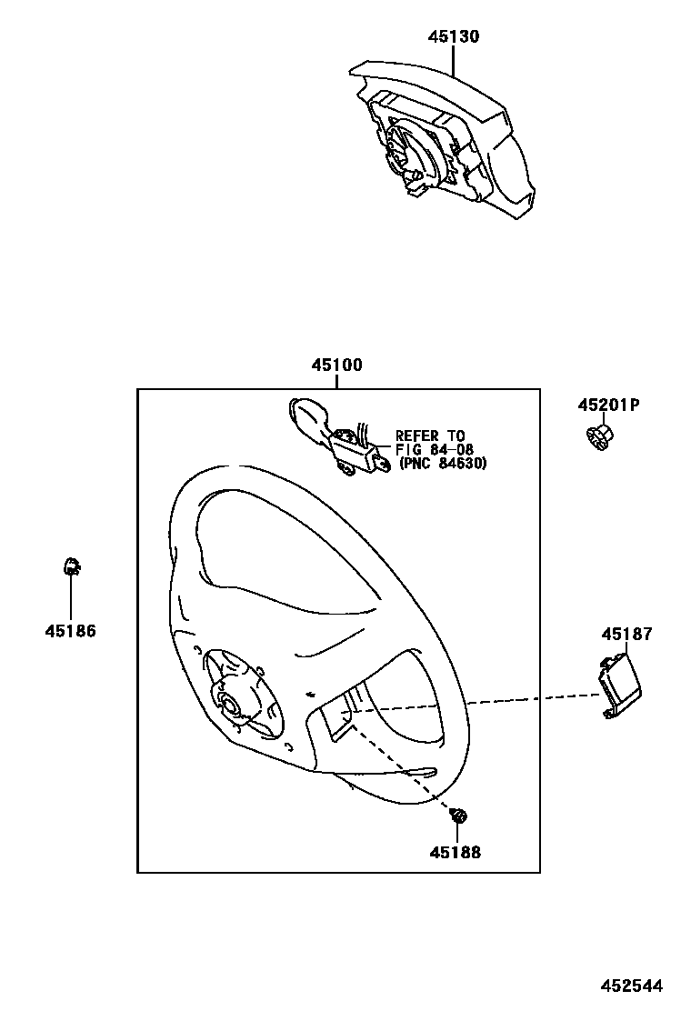 Toyota CAMRY Steering Wheel EPC diagram — 452544