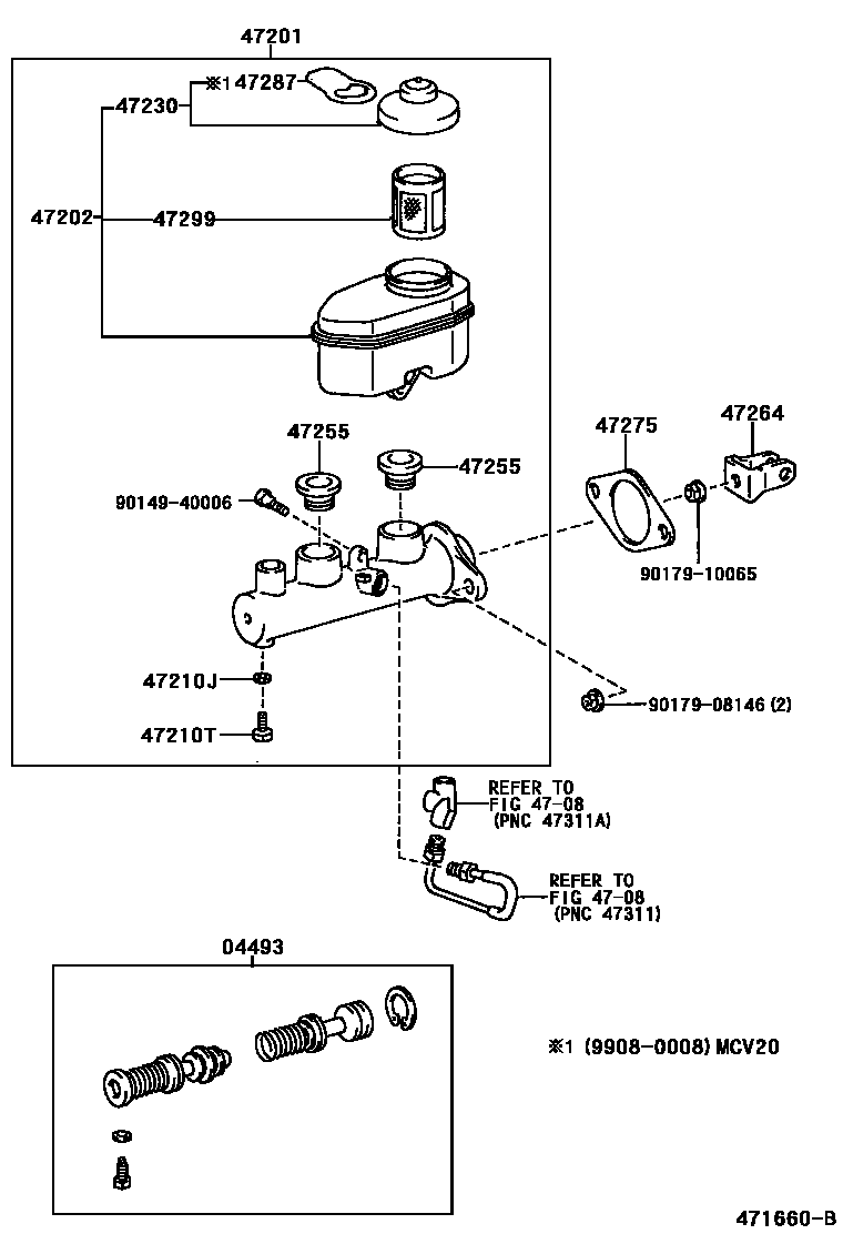 Toyota CAMRY 制动总泵 EPC diagram — 471660B