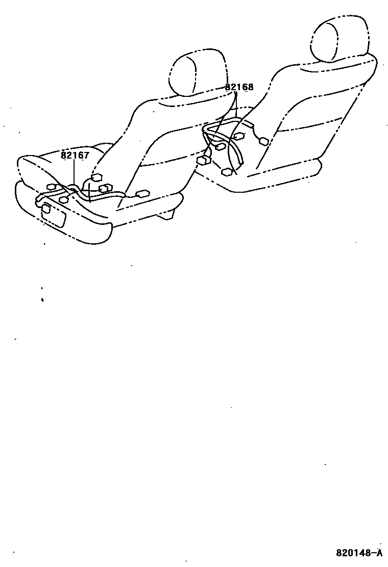 Toyota CAMRY 线束和卡夹 EPC diagram — 820148A