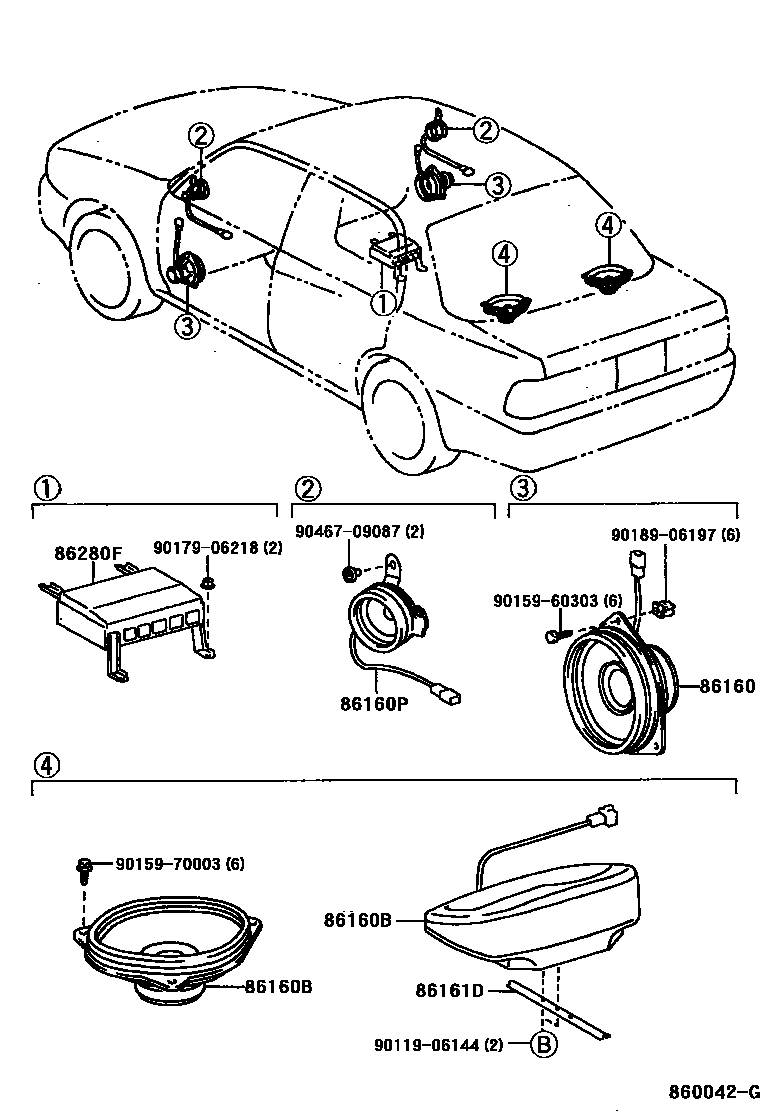 Toyota CAMRY 扬声器 EPC diagram — 860042G