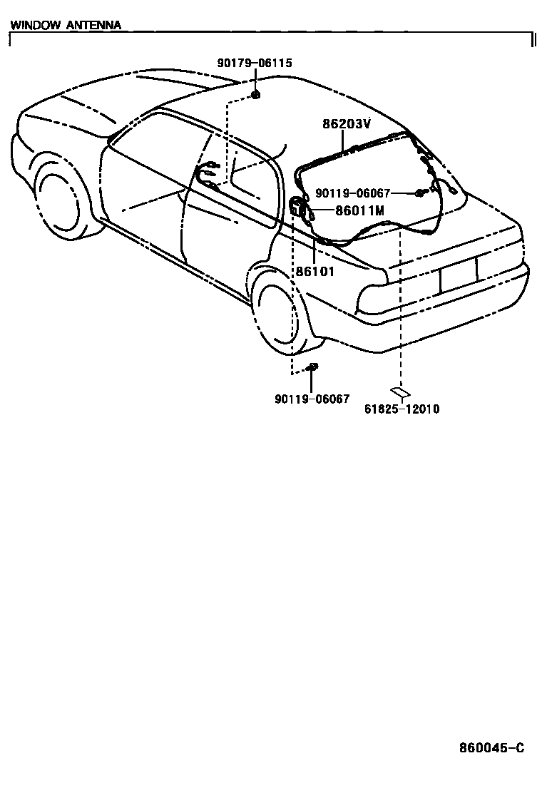 Toyota CAMRY antenna EPC diagram — 860045C