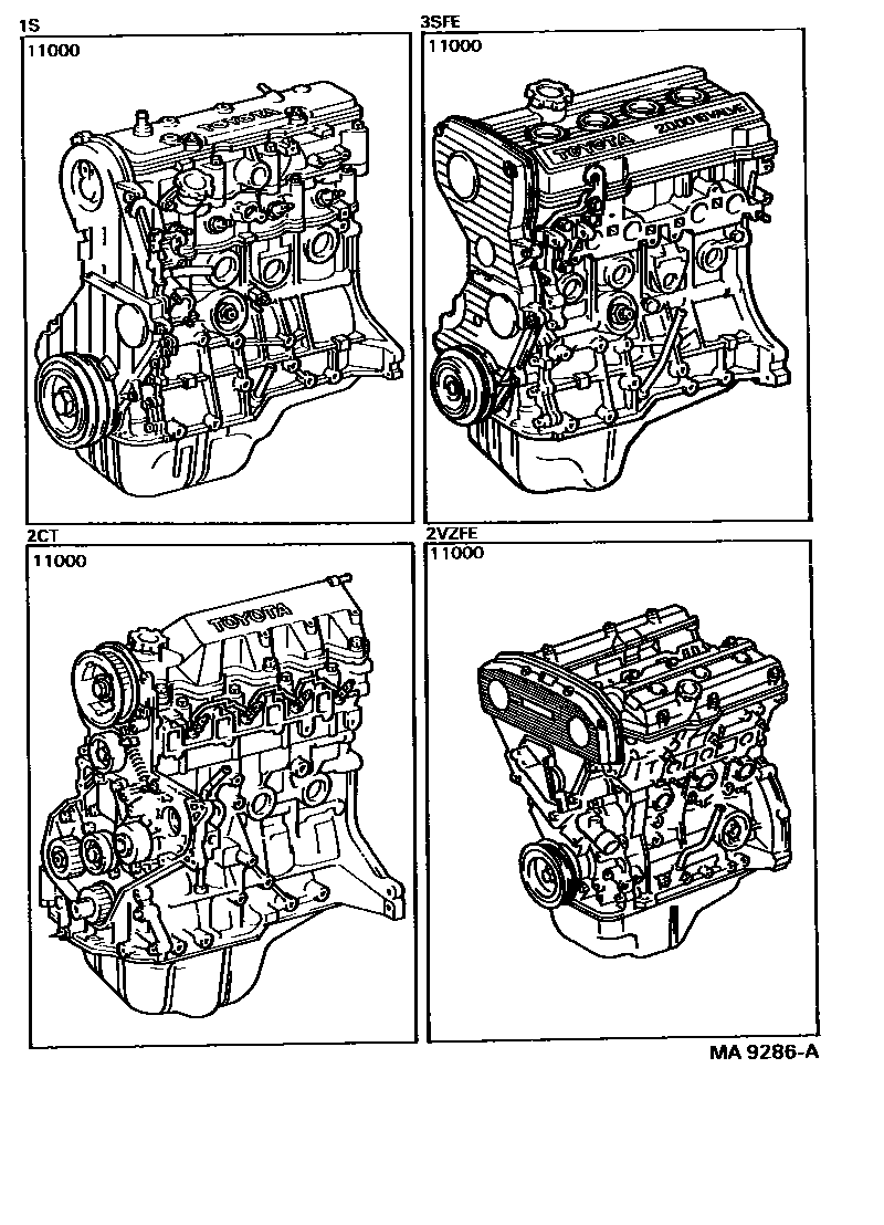 Toyota CAMRY Partial Engine Assembly EPC diagram — MA9286A