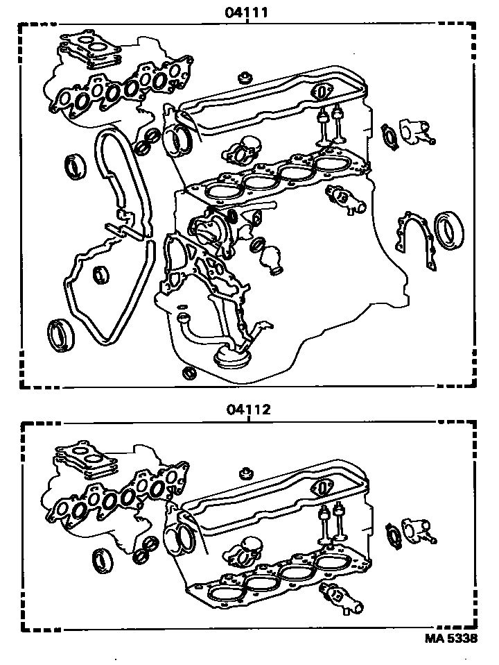 Toyota CAMRY Engine Overhaul Gasket Kit EPC diagram — MA5338
