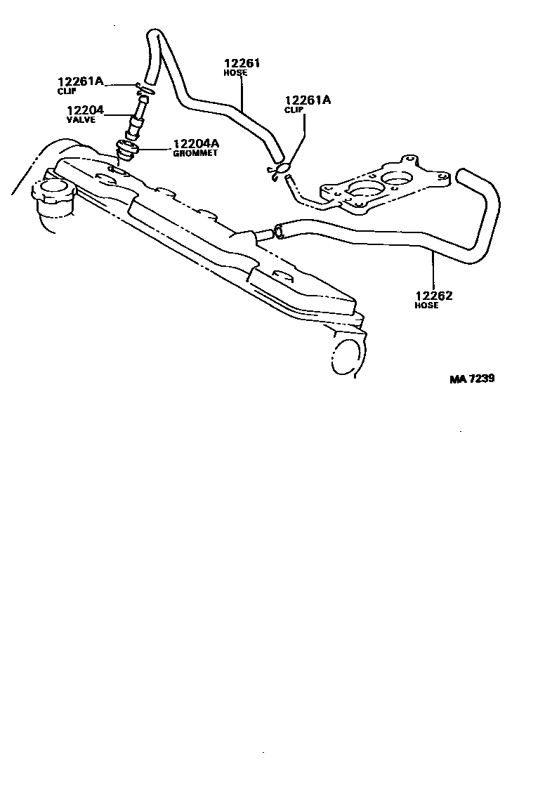 Toyota CAMRY Ventilation Hose EPC diagram — MA7239