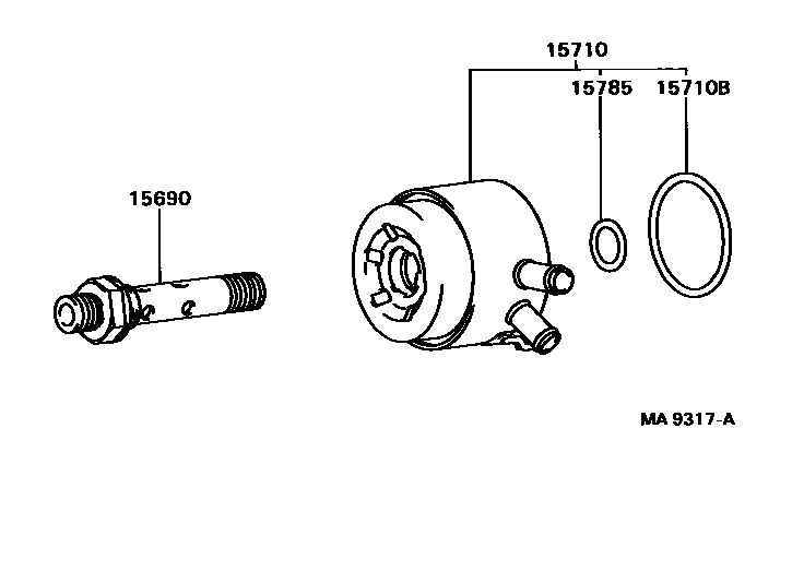 Toyota CAMRY Engine Oil Cooler EPC diagram — MA9317A