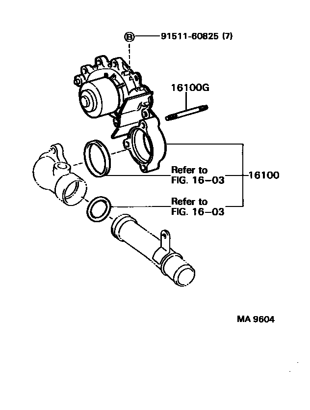 Toyota CAMRY Water Pump EPC diagram — MA9604