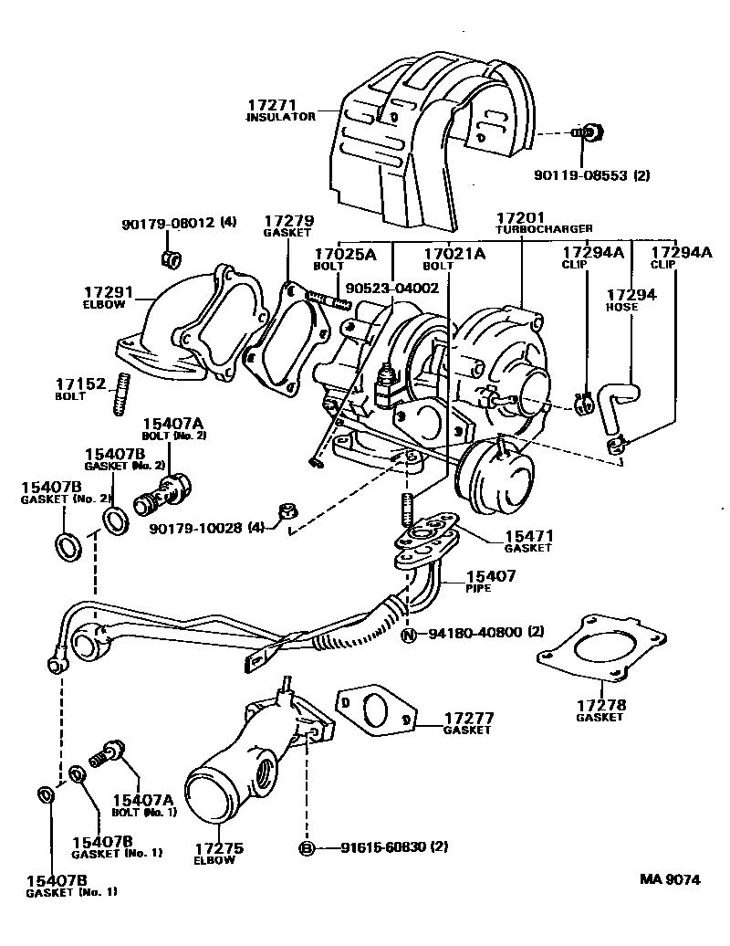 Toyota CAMRY Manifold EPC diagram — MA9074
