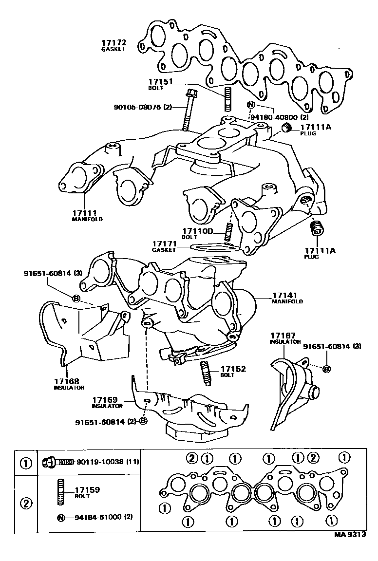 Toyota CAMRY Manifold EPC diagram — MA9313