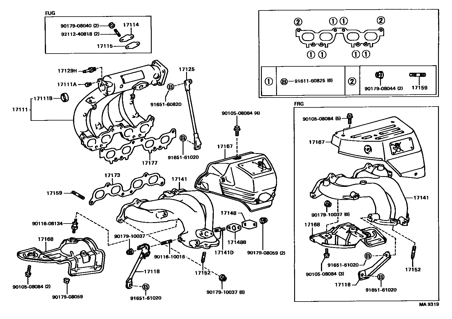 Toyota CAMRY Manifold EPC diagram — MA9319