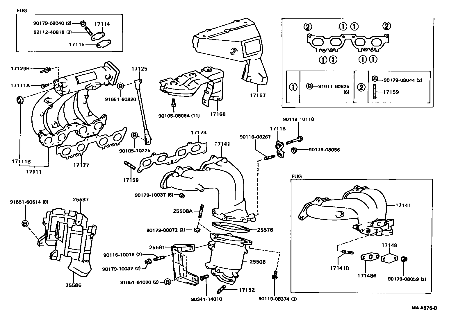 Toyota CAMRY Manifold EPC diagram — MAA576B