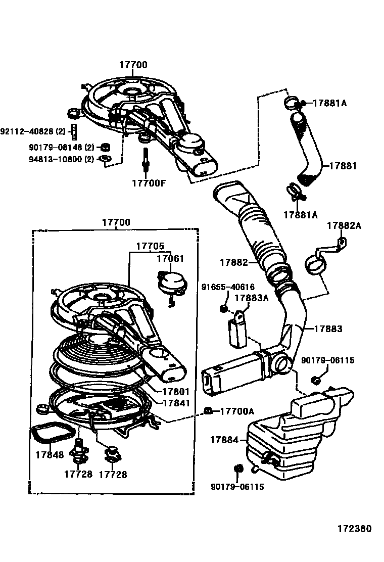 Toyota CAMRY Air Cleaner EPC diagram — 172380