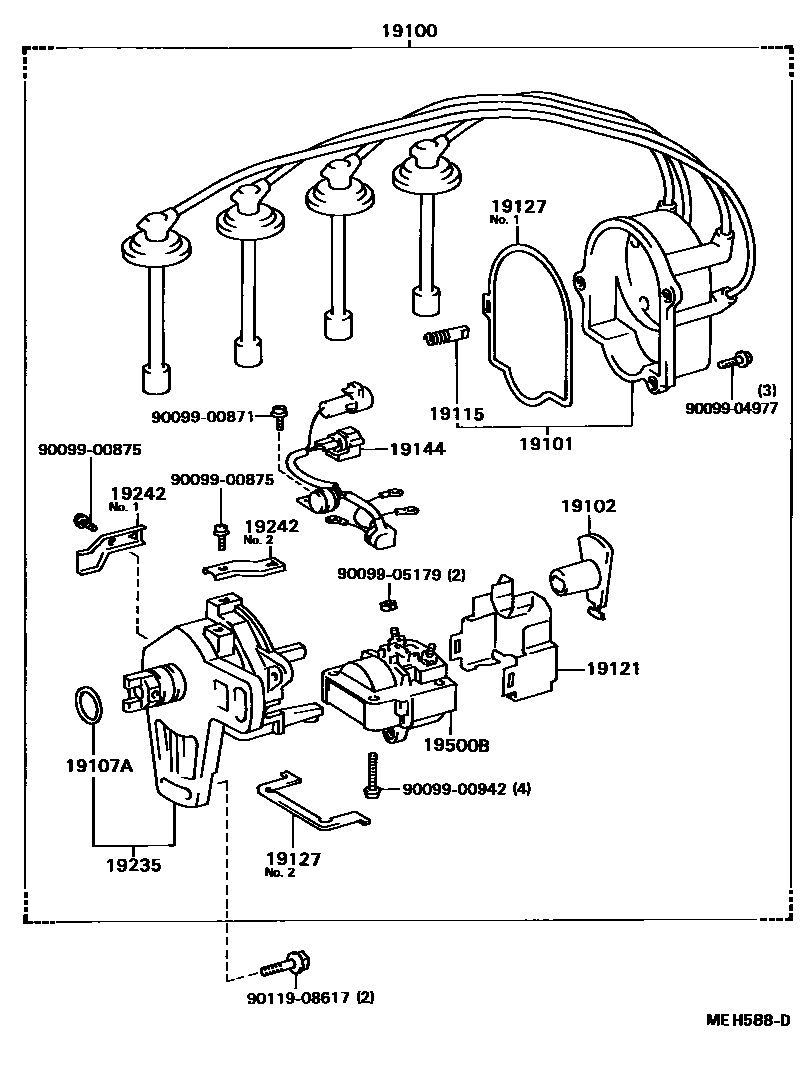 Toyota CAMRY 分电器 EPC diagram — MEH588D