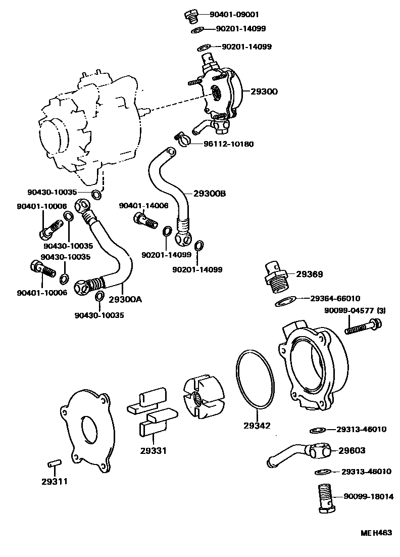 Toyota CAMRY 真空泵 EPC diagram — MEH463