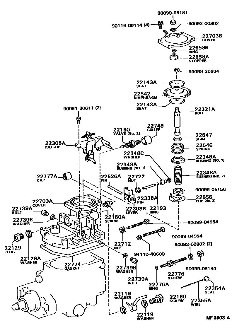 Toyota CAMRY 喷油泵体 EPC diagram — MF3903A