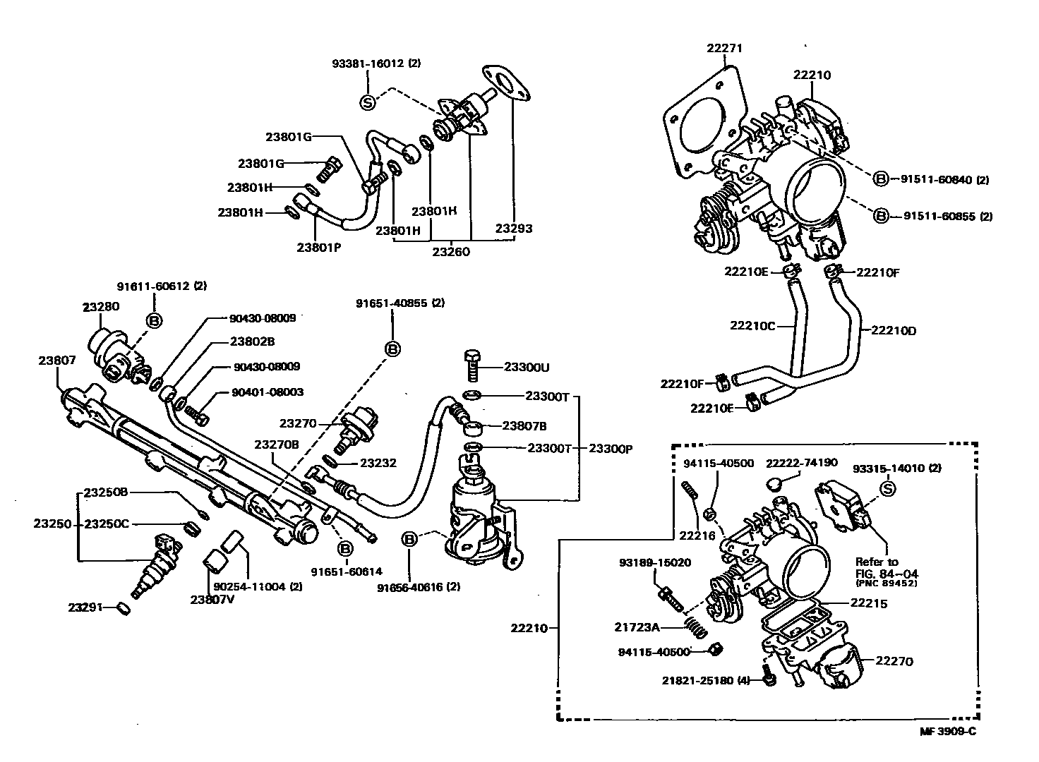 Toyota CAMRY 燃油喷射系统 EPC diagram — MF3909C