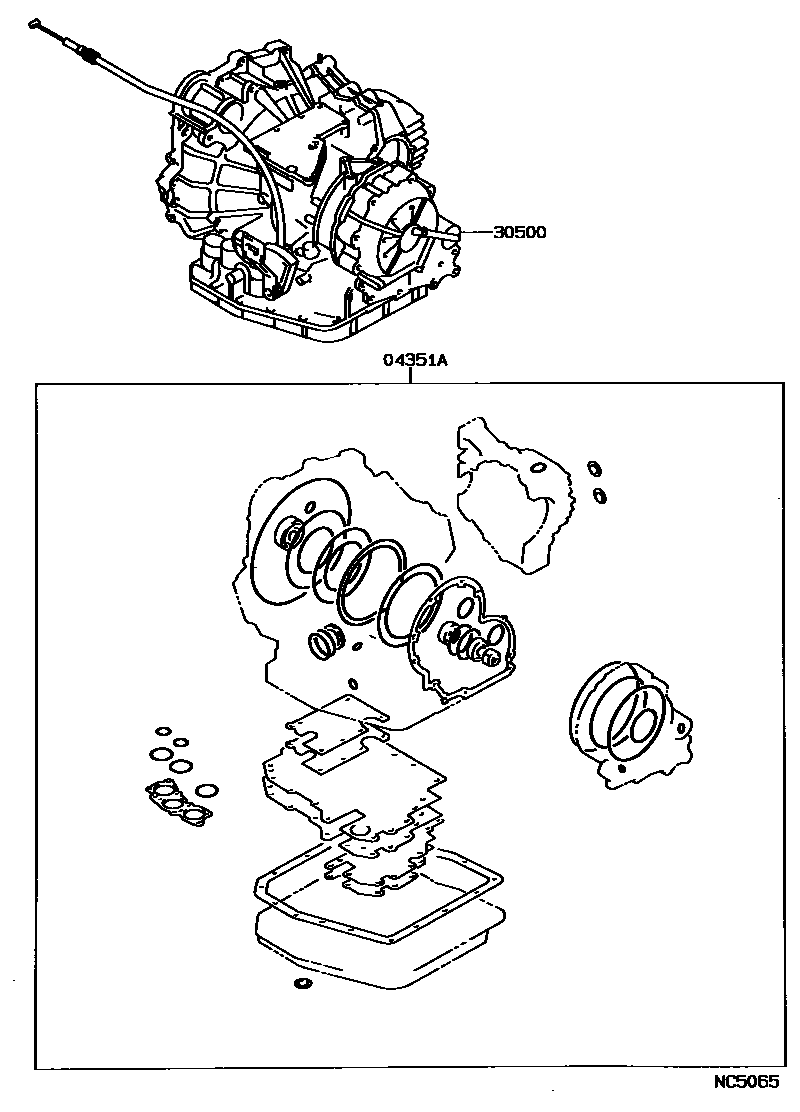 Toyota CAMRY 传动桥或变速器总成和衬垫组件(ATM) EPC diagram — NC5065