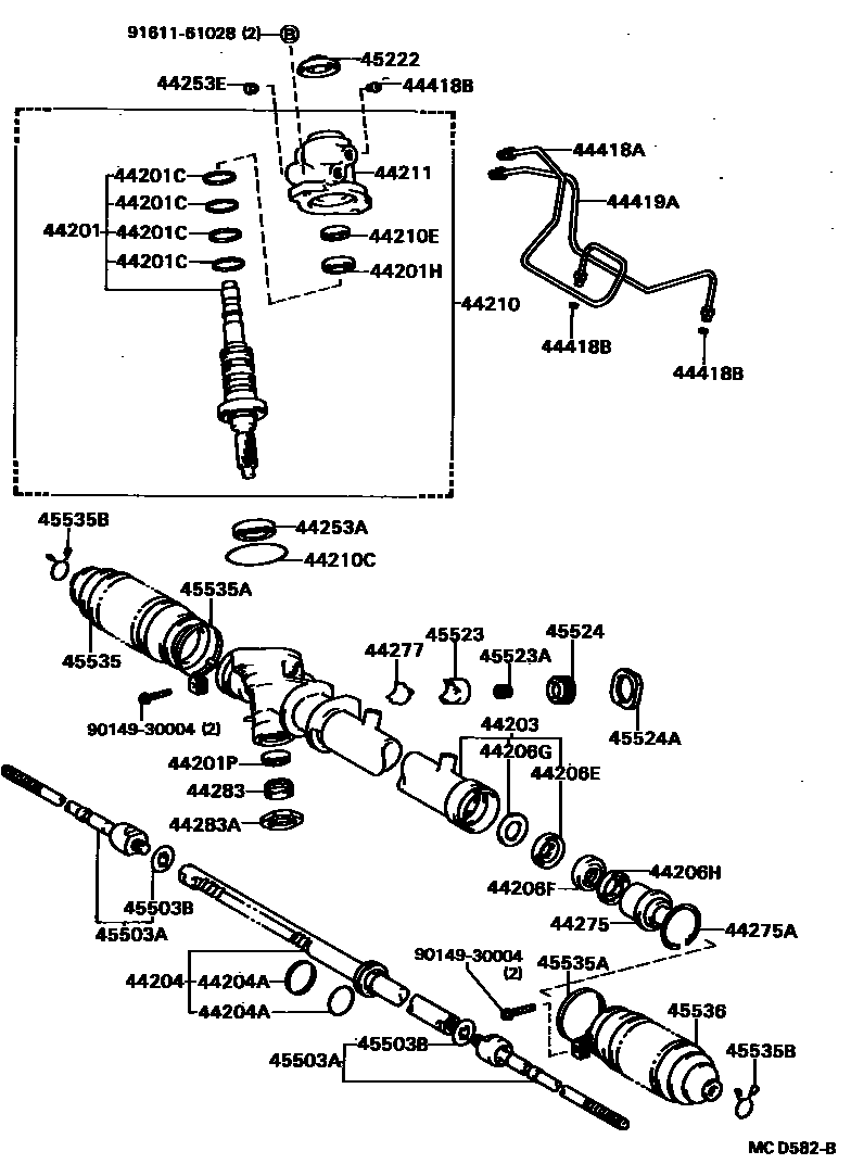 Toyota CAMRY 前转向齿轮和连杆 EPC diagram — MCD582B