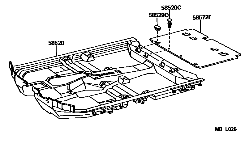 Toyota CAMRY 地板垫和地毯 EPC diagram — MBL026