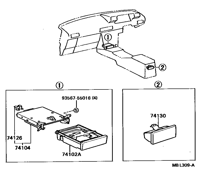 Toyota CAMRY 烟灰盒 EPC diagram — MBL309A