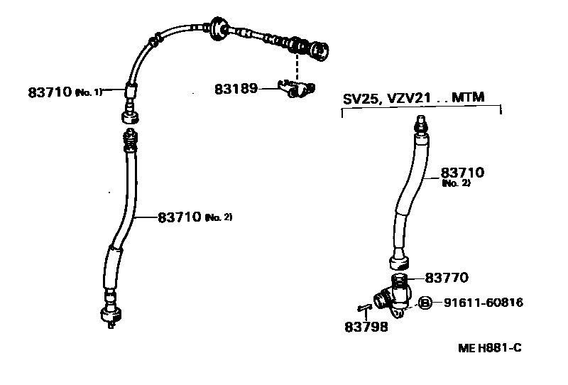 Toyota CAMRY 仪表 EPC diagram — MEH881C