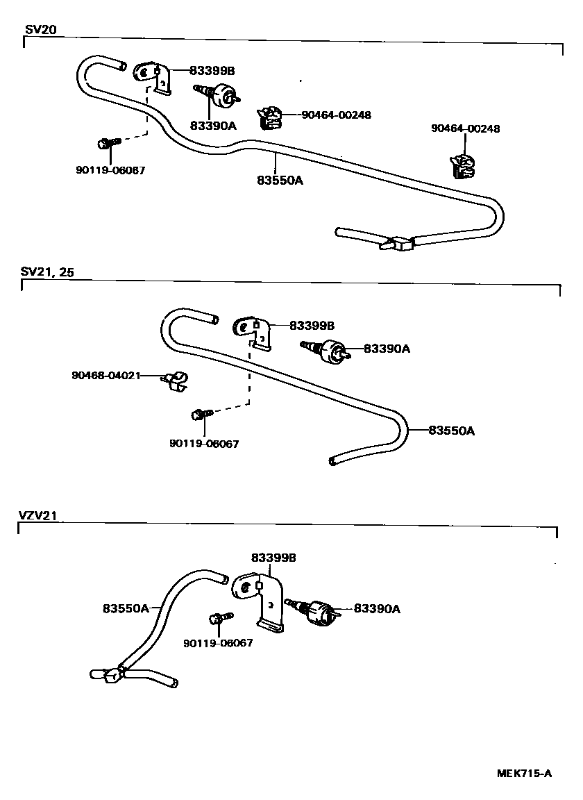 Toyota CAMRY 仪表 EPC diagram — MEK715A