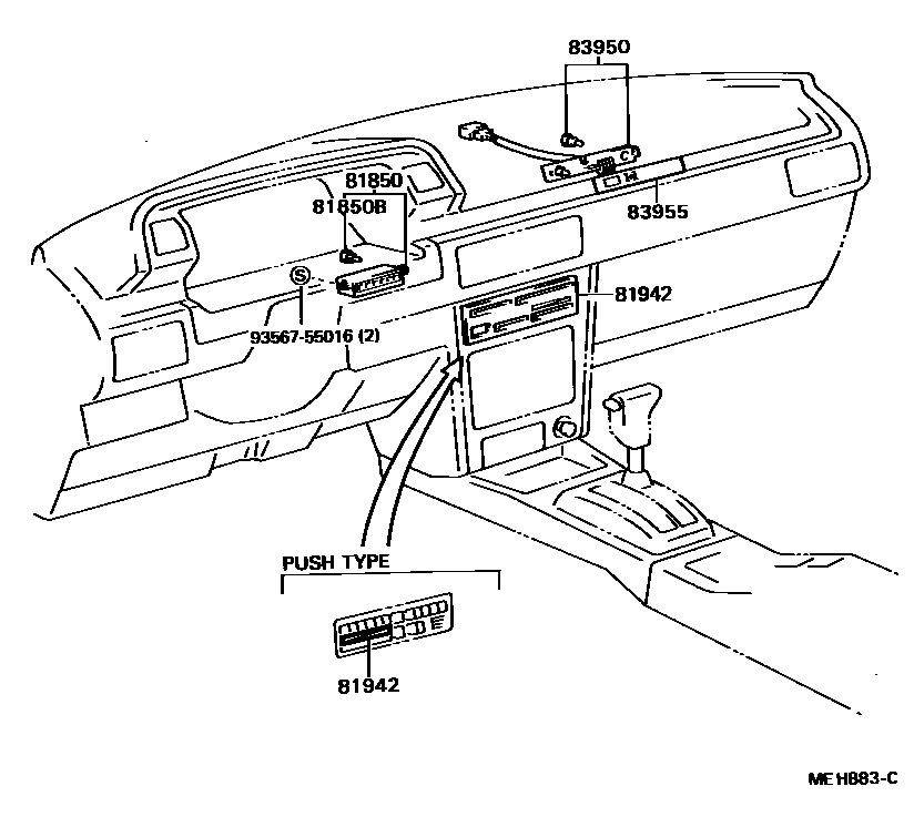 Toyota CAMRY indicator light EPC diagram — MEH883C