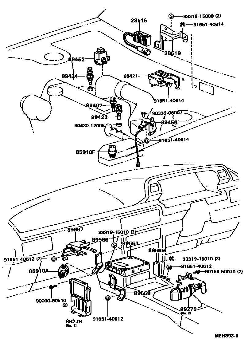 Toyota CAMRY 电子燃油喷射系统 EPC diagram — MEH893B