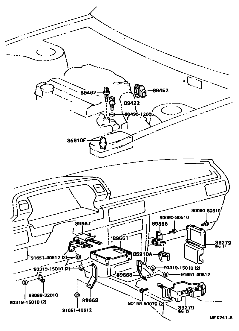 Toyota CAMRY 电子燃油喷射系统 EPC diagram — MEK741A