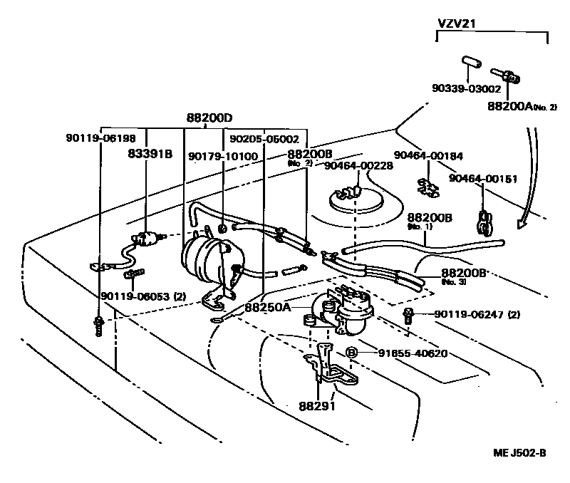 Toyota CAMRY 巡航控制(自动行驶) EPC diagram — MEJ502B