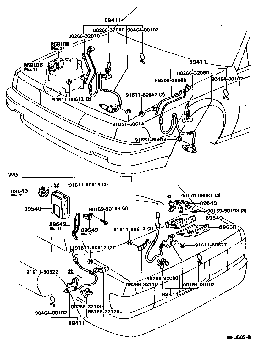 Toyota CAMRY ABS 和 VSC EPC diagram — MEJ503B