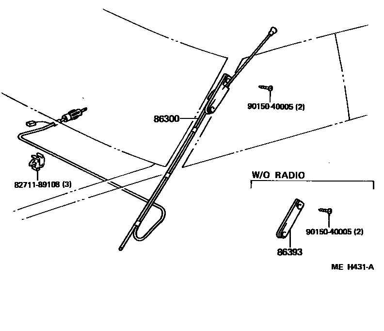 Toyota CAMRY antenna EPC diagram — MEH431A