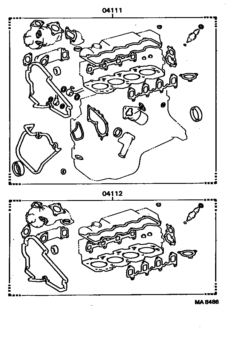 Toyota CAMRY Engine Overhaul Gasket Kit EPC diagram — MA8486