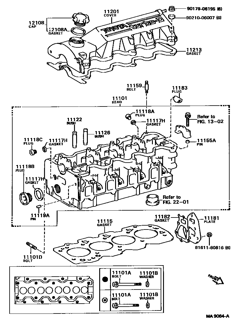 Toyota CAMRY Cylinder Head EPC diagram — MA9064A